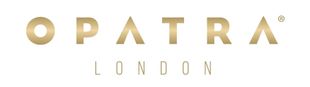 Ein goldenes Logo für Opatra London auf weißem Hintergrund