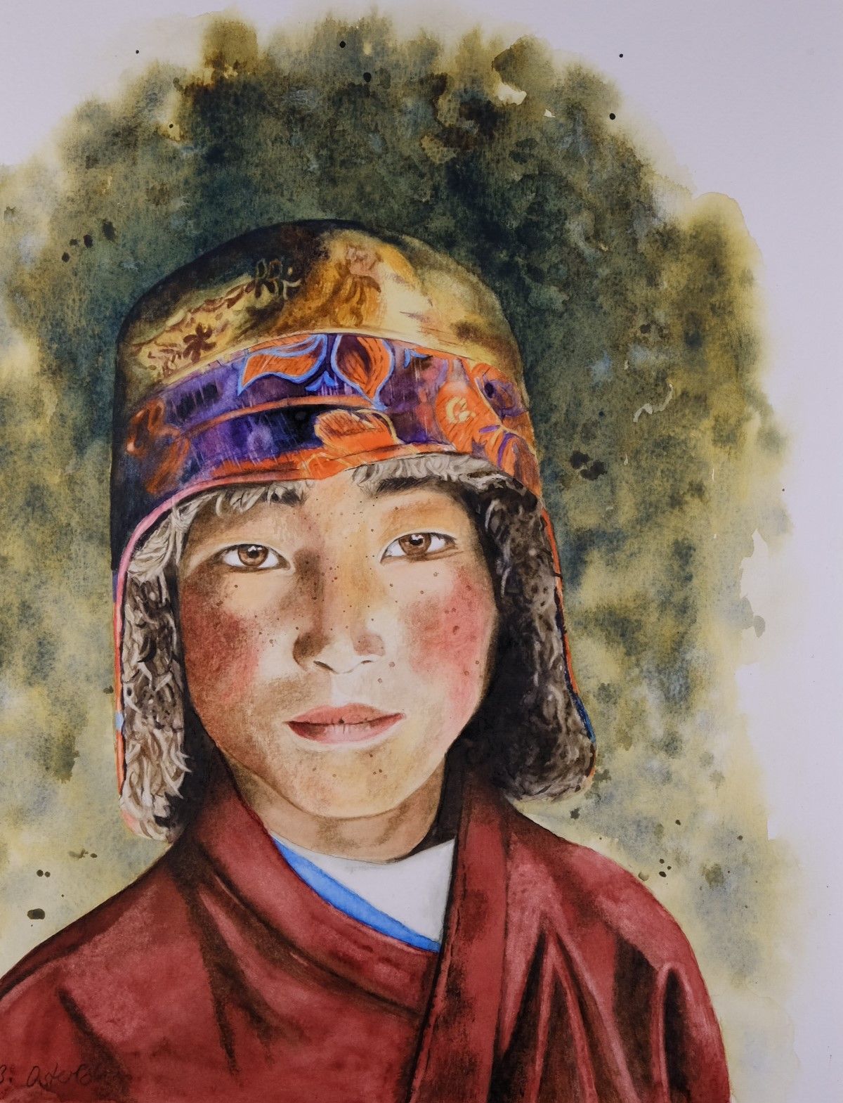 Junge aus Nepal - Aquarell