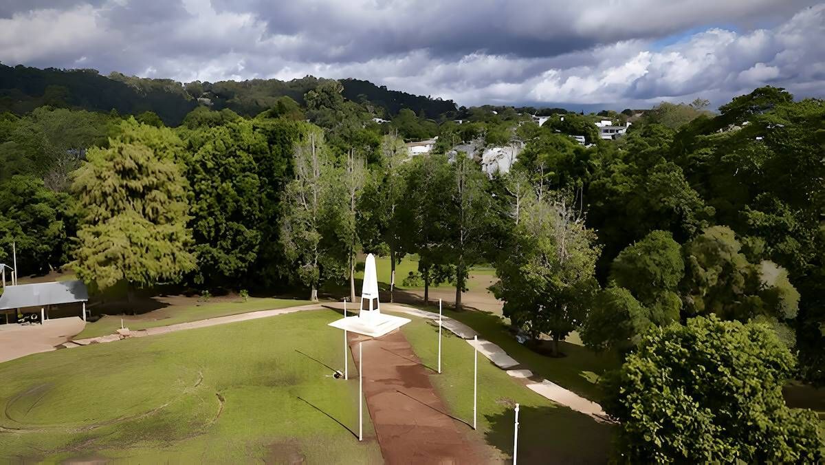 An Aerial View of a Park With Trees and a Path — O'Brien Painting Contractors in Nambour, QLD