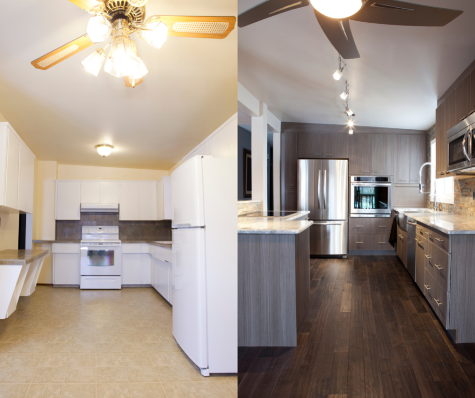 Kithen renovation before and after