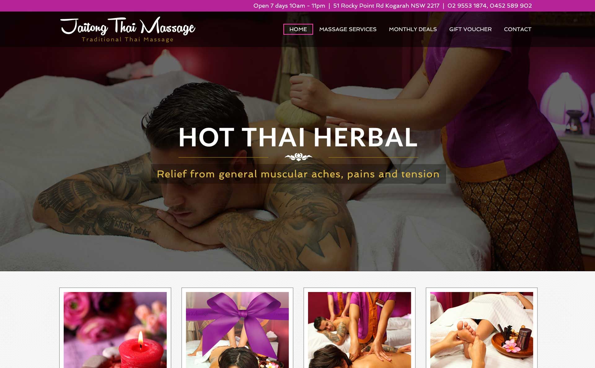 Web Design for Jaitong Thai Massage Kogarah