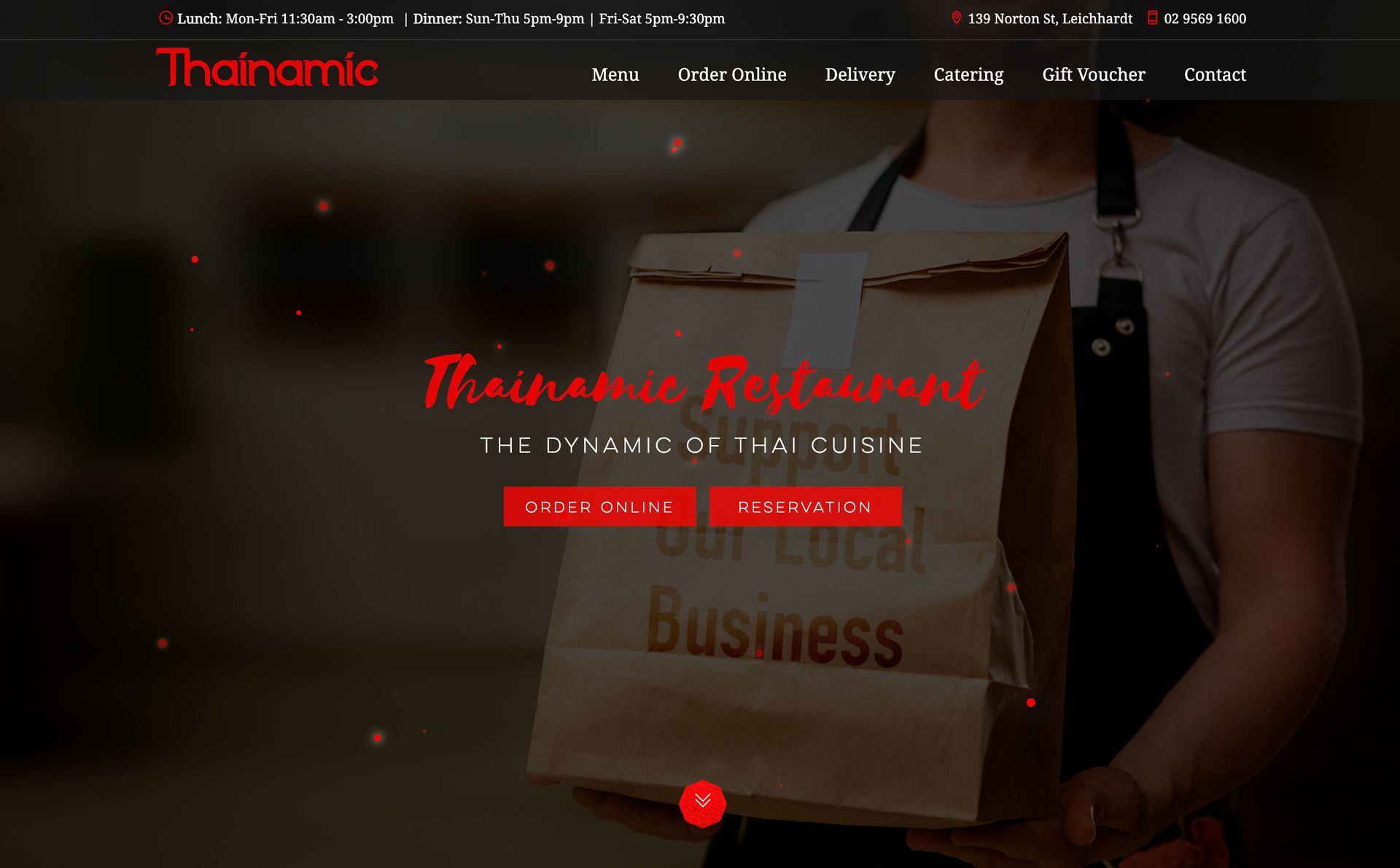 Web Design for Thainamic Restaurant Leichhardt