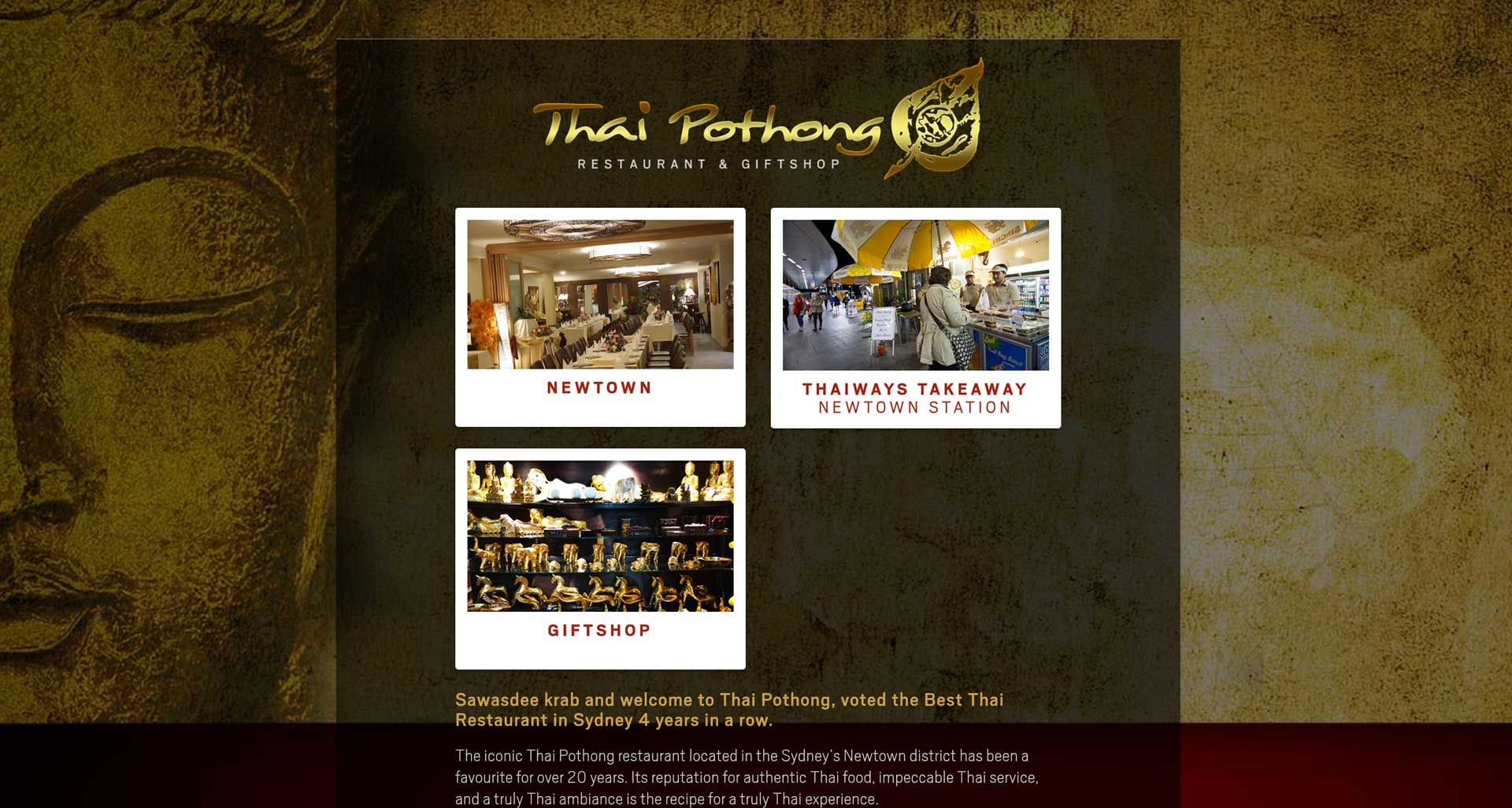 Web Design for Thai Pothong Restaurant, Newtown