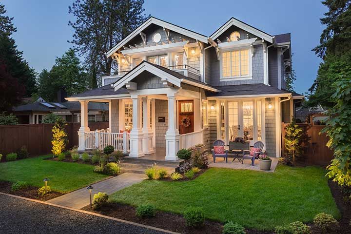 
Beautiful Home Exterior at Night 