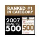 Award badge reading “Ranked #1 in category” with 2007 Franchise 500 logos.