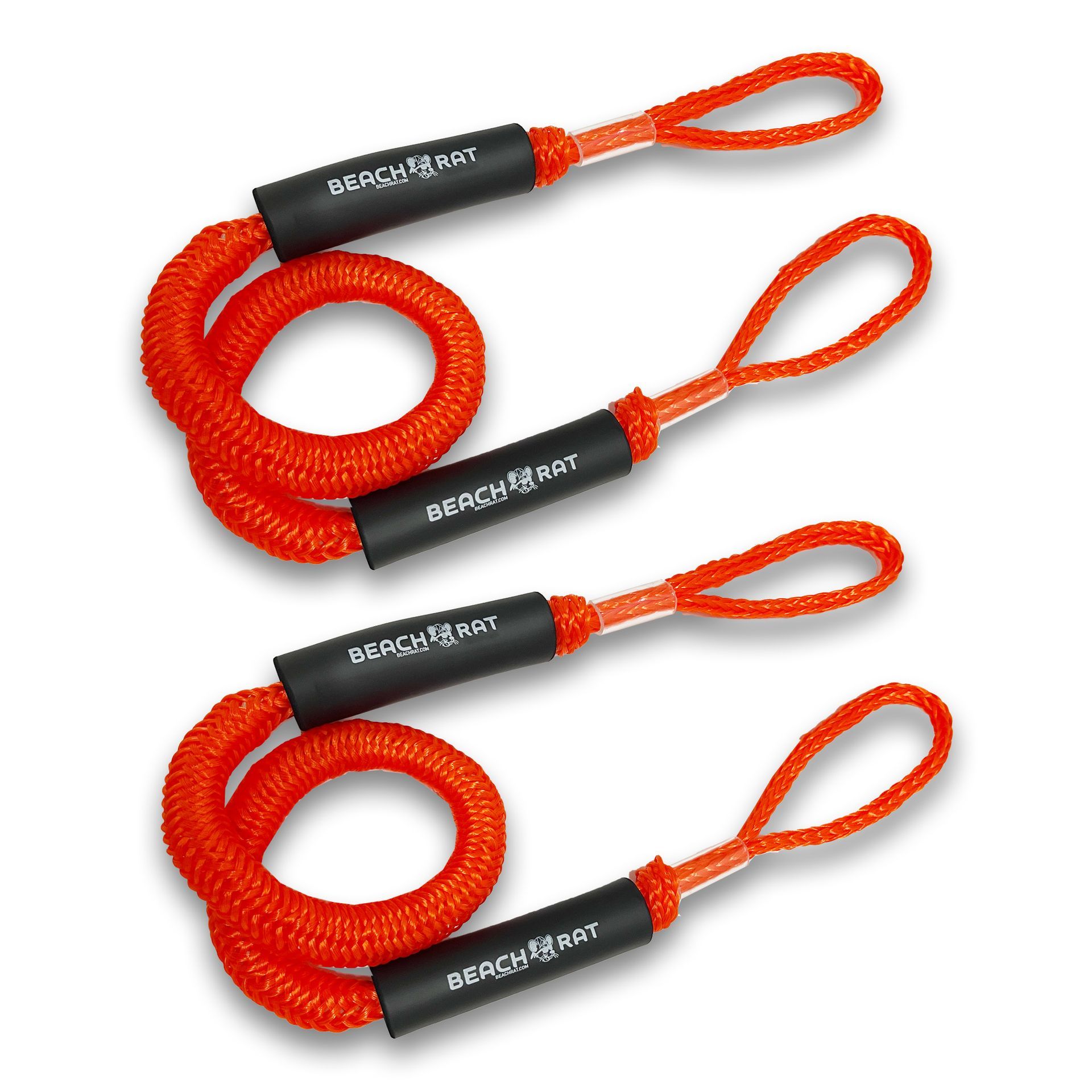 (2-Pack) Orange Beach Rat Bungee Ropes - 4' – 5.5'