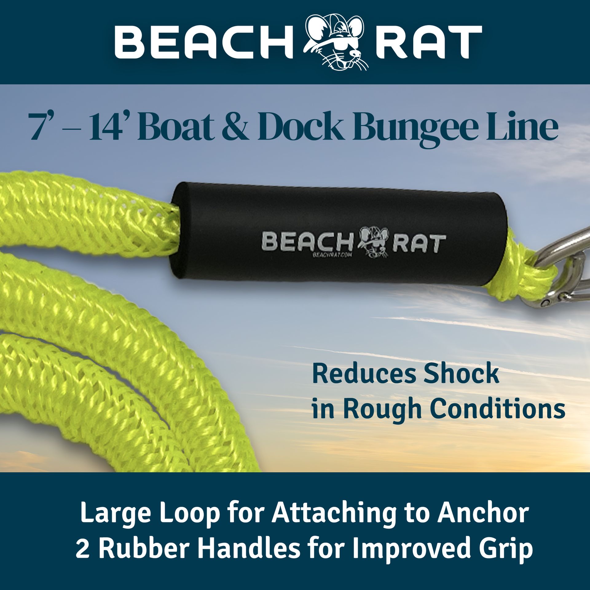Yellow Beach Rat Bungee Rope - 7' – 14'
