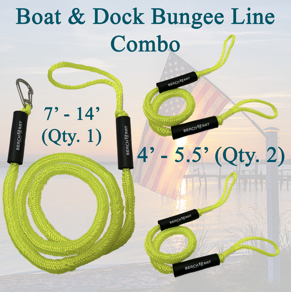 Rope Kit - Yellow Beach Rat Bungee Ropes - (Qty 1) 7 – 14' Rope & (Qty 2) 4' – 5.5' Ropes