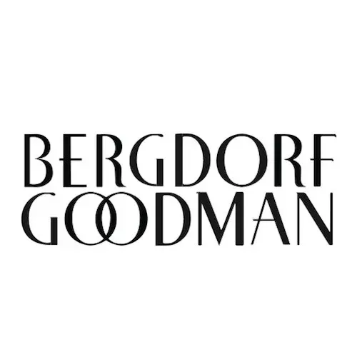 A black and white logo for bergdorf goodman on a white background.