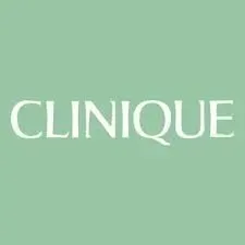 The clinique logo is on a green background.