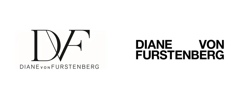 The logos for diane von furstenberg and diane von furstenberg are black and white.