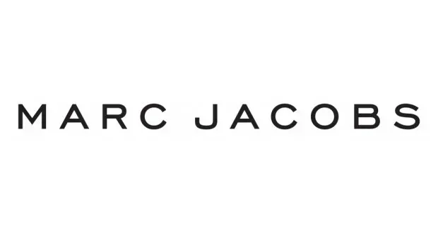 The logo for marc jacobs is on a white background.