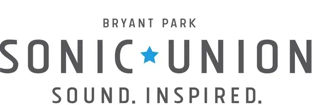 The logo for bryant park sonic union sound inspired