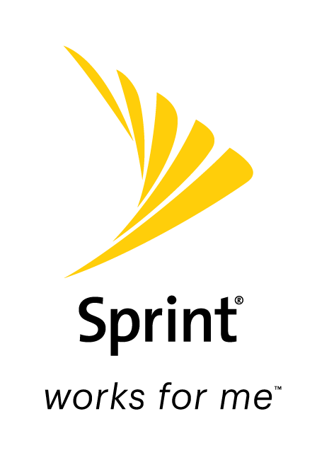 A yellow and black sprint logo on a white background