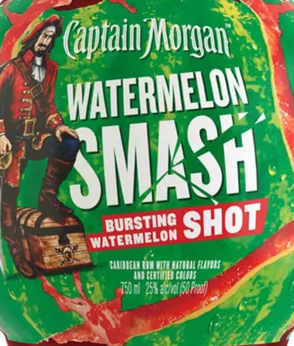 A bottle of captain morgan watermelon smash