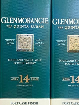 Two bottles of glenmorangie the quinta ruban highland single malt scotch whisky