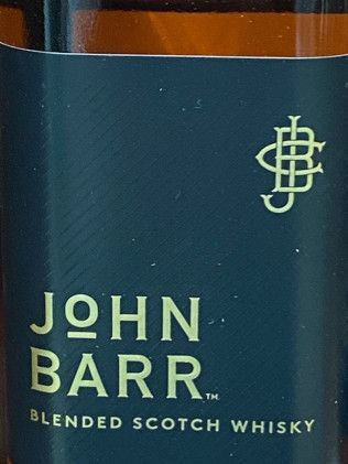 A bottle of john barr blended scotch whisky