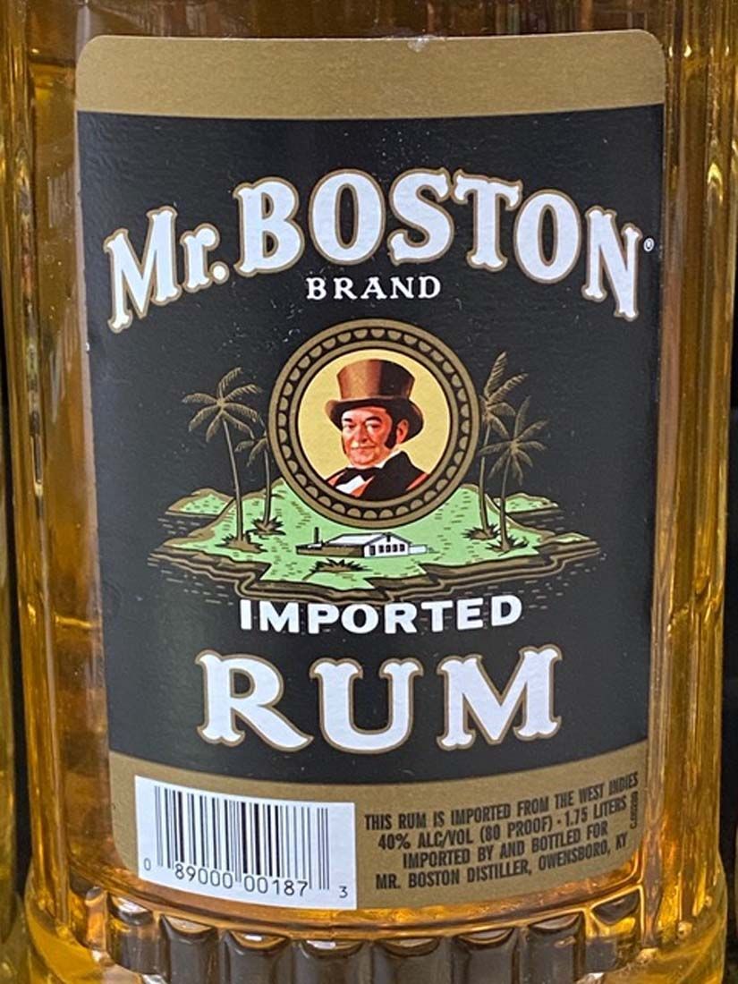 A bottle of mr. boston brand imported rum
