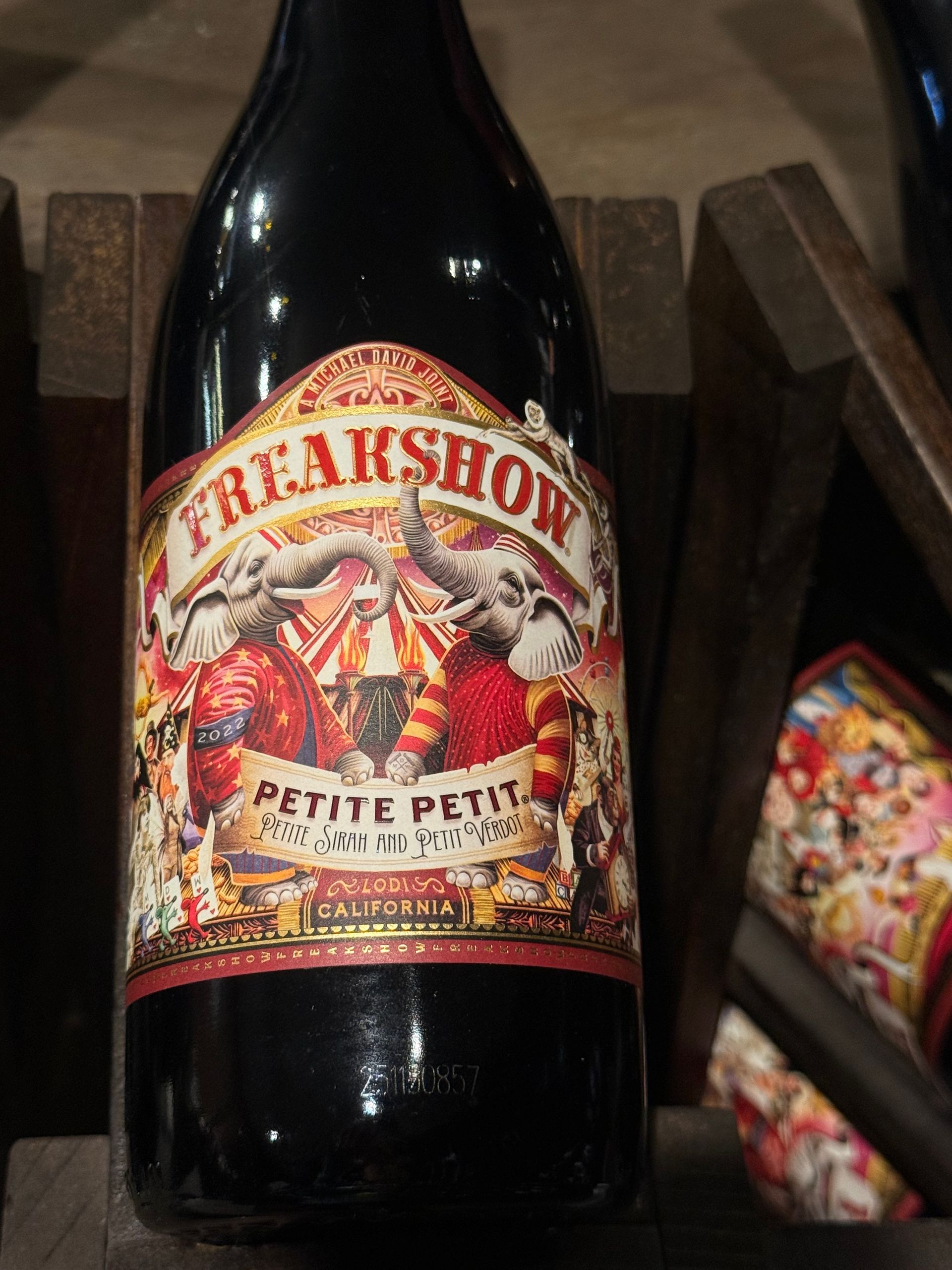 Wine bottle labeled