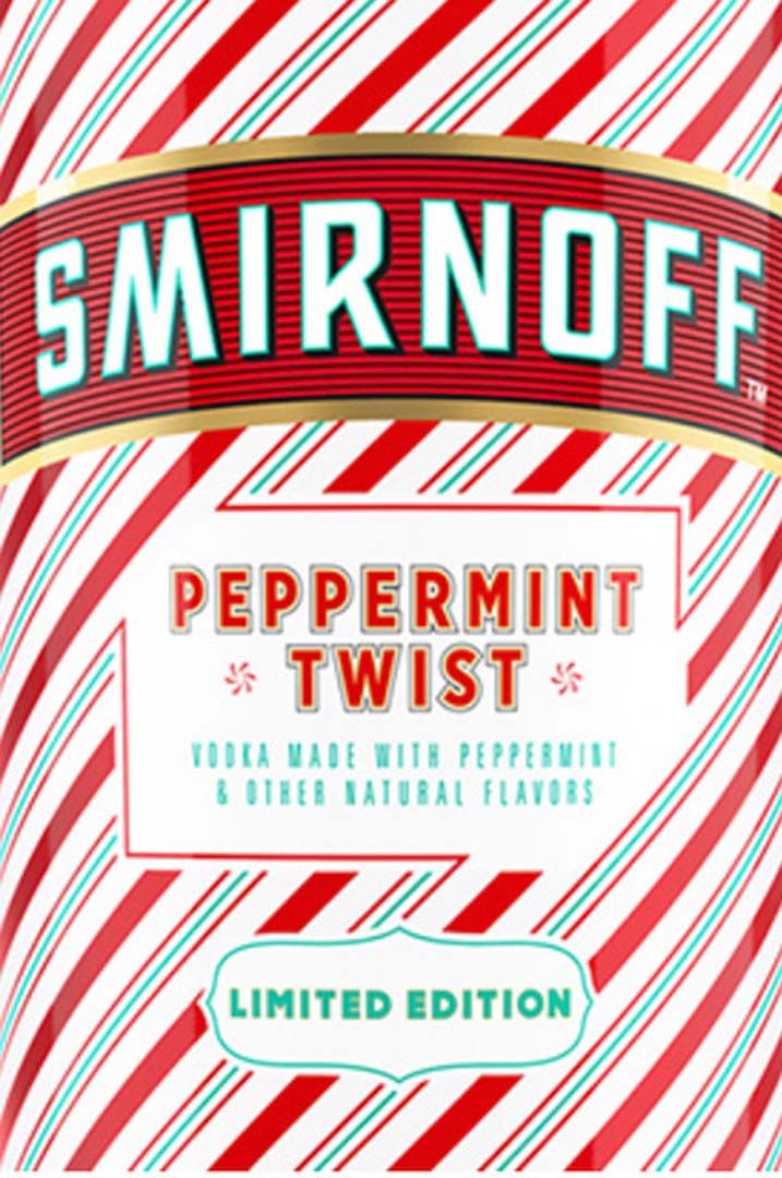 A bottle of smirnoff peppermint twist limited edition