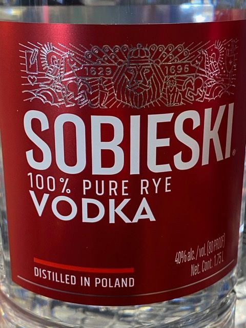 Sobieski 100 % pure rye vodka distilled in poland