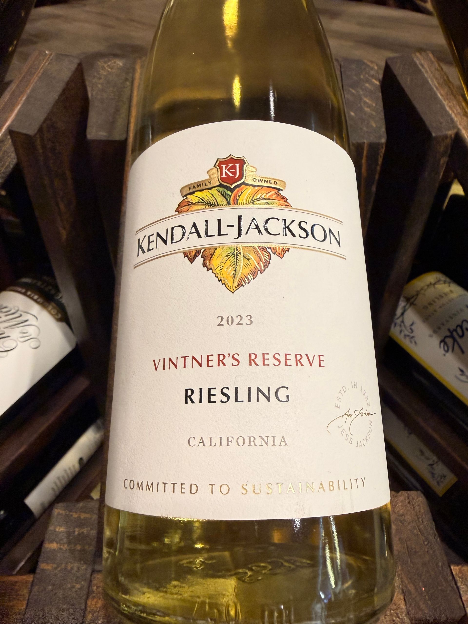 Wine bottle labeled 