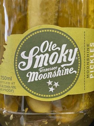 A jar of ole smoky tennessee moonshine pickles
