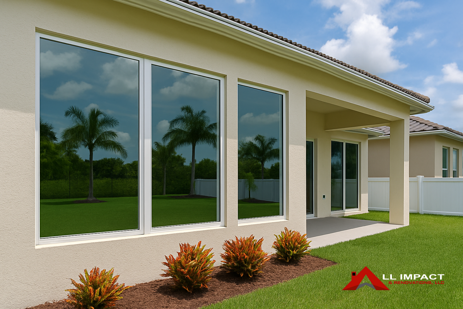A home featuring the Noise Reduction Benefits of Impact Windows for Parkland Homes