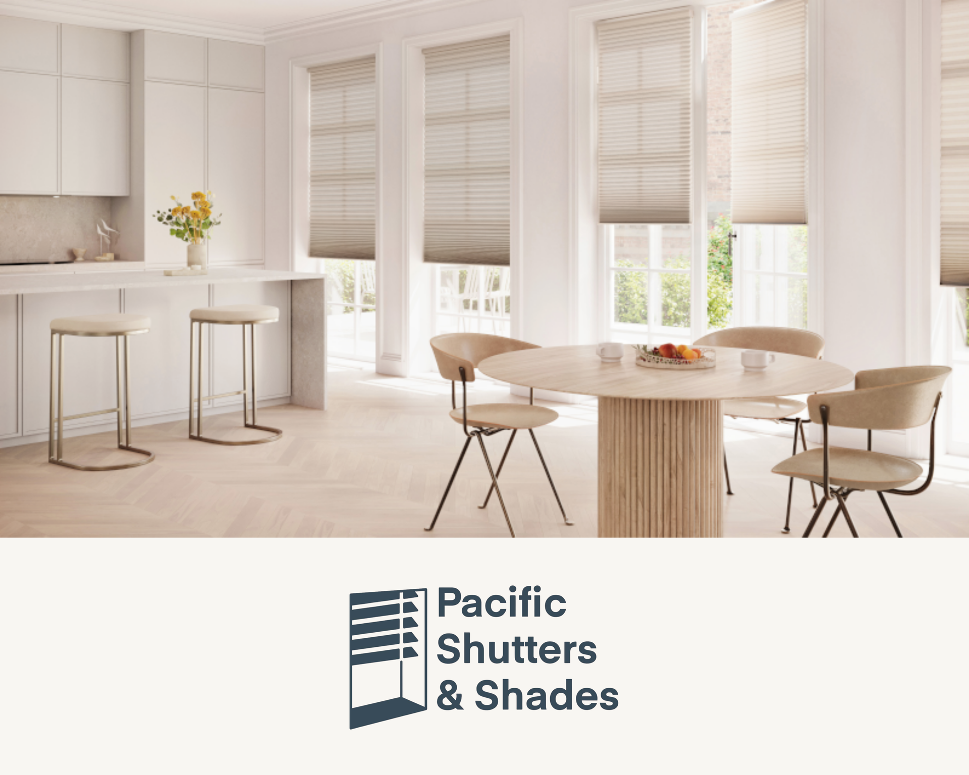 Hunter Douglas Duette® Cellular Shades with custom drapery near Carlsbad, California (CA)