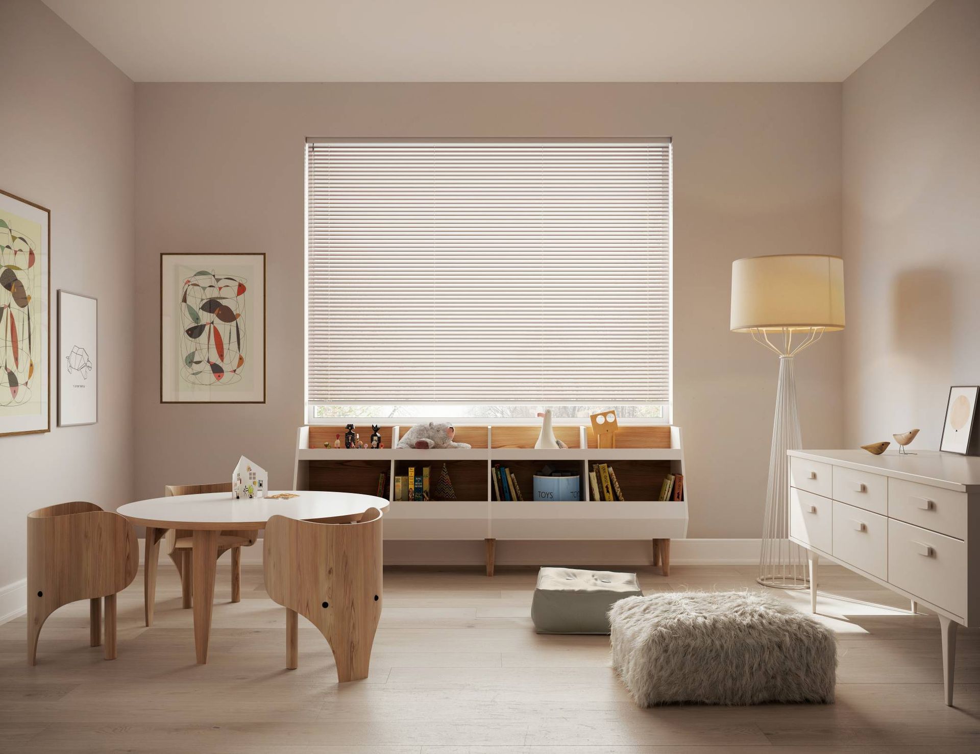 Hunter Douglas Metal Blinds in a children’s room near Carlsbad, CA