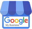 A google my business logo with a blue awning.