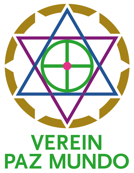 Logo: Gold und Grün mit einem geometrischen Stern, Kreis und dem Text 