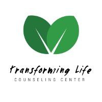 A logo for a counseling center with two green leaves in the shape of a heart.