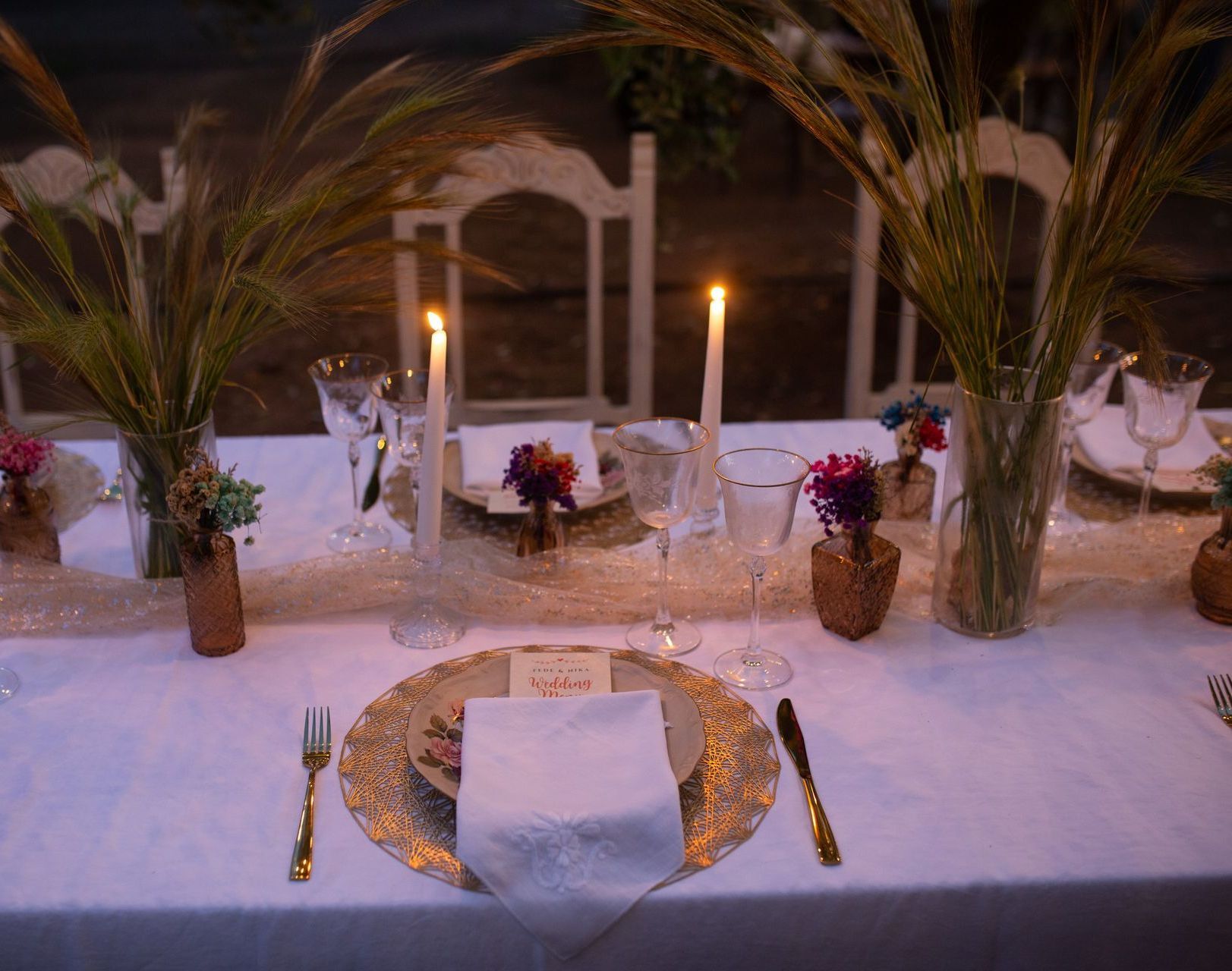 wedding reception table bianco e oro