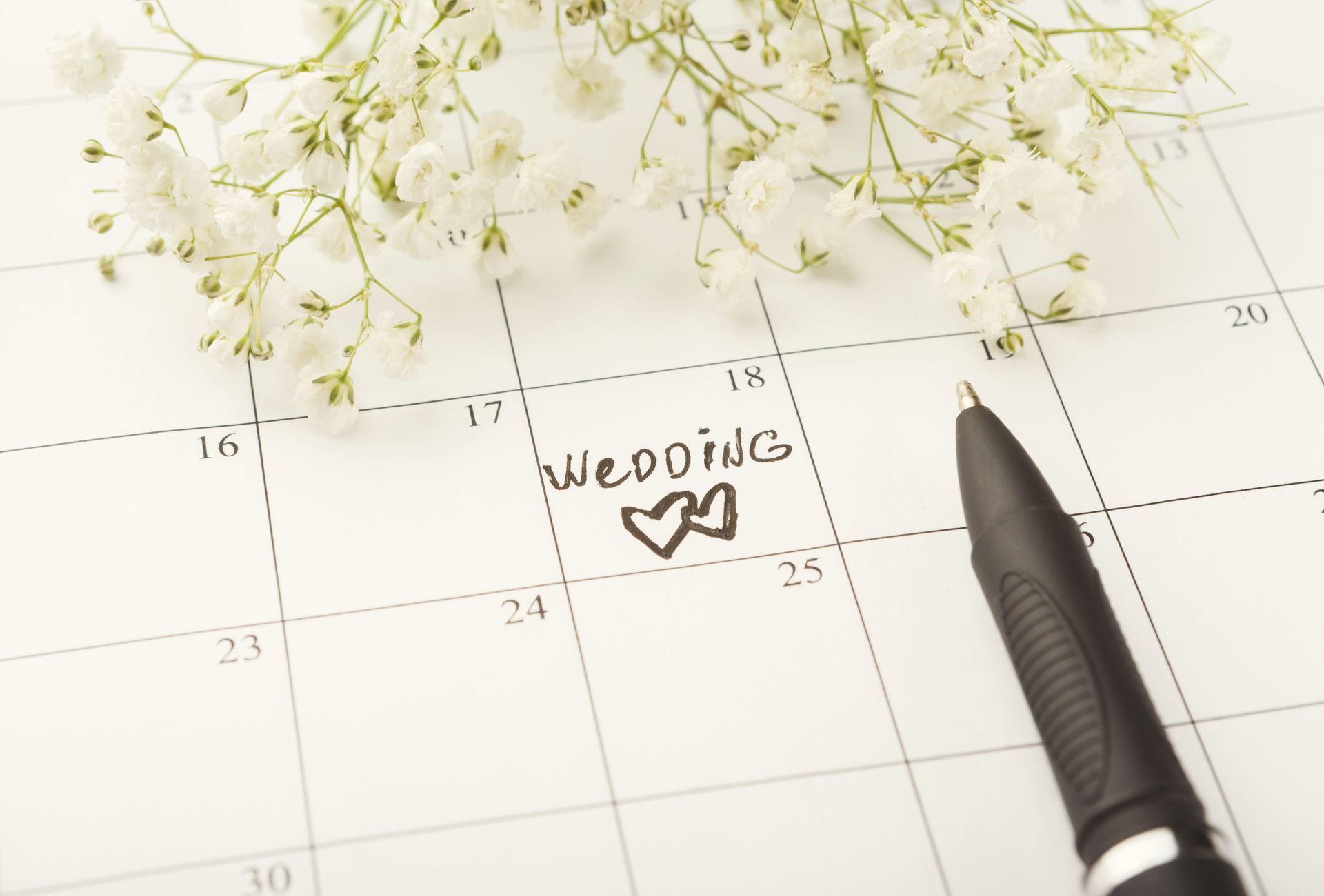 Calendario con la scritta