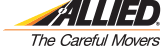 A logo for allied the careful movers on a white background.