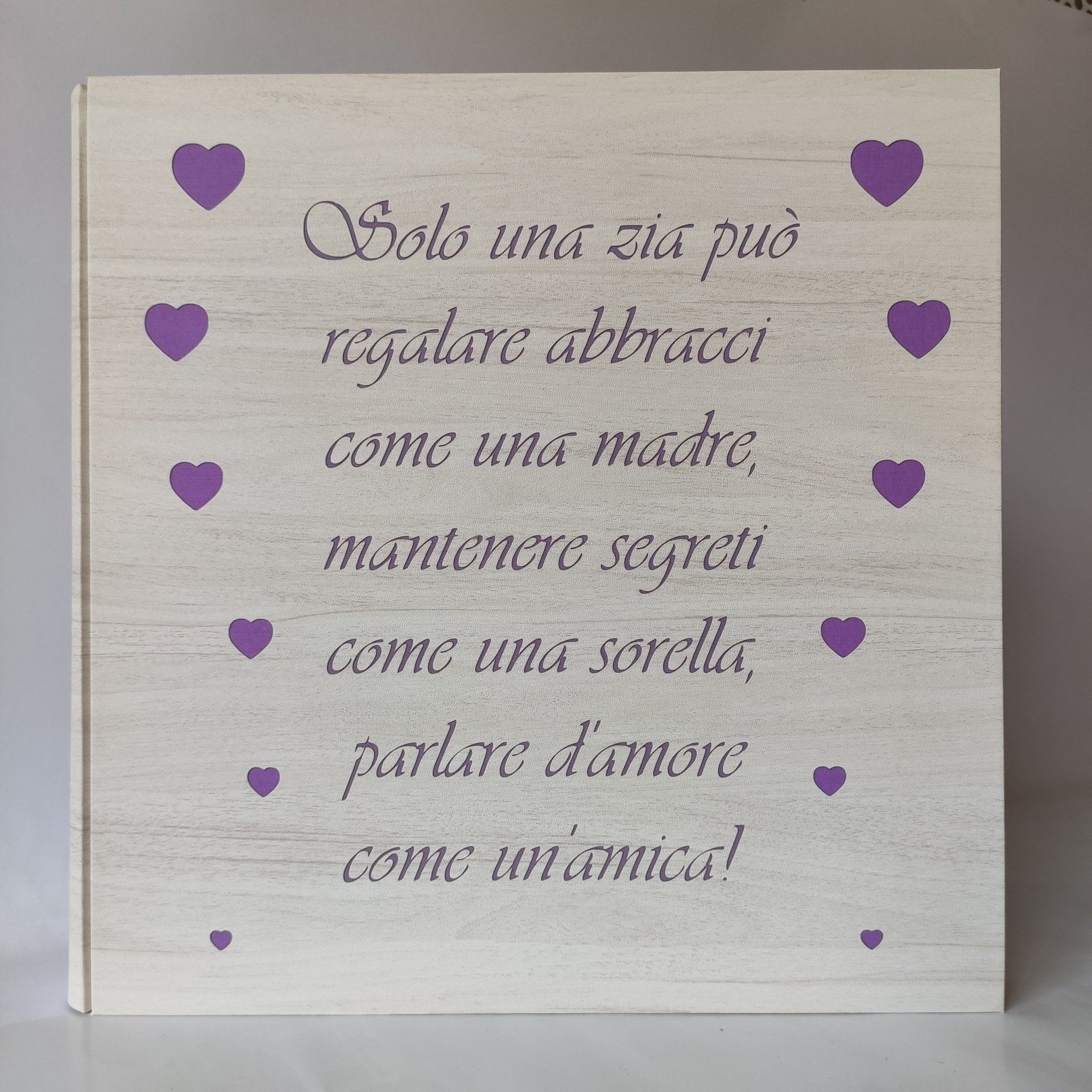 legnoegrafite album fotografico frase cuori