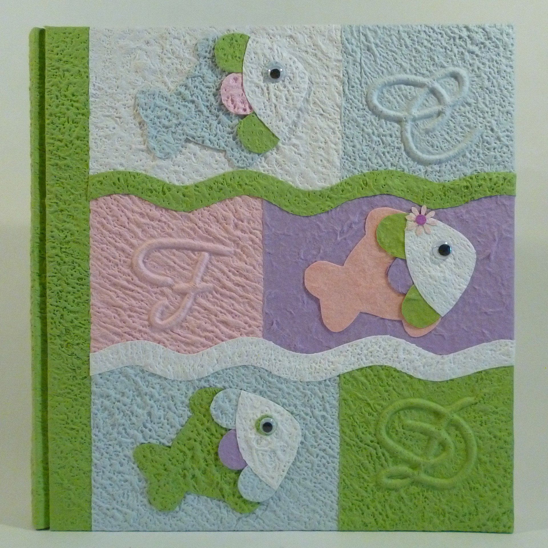 legnoegrafite legno e grafite album fotografico patchwork pesce iniziali