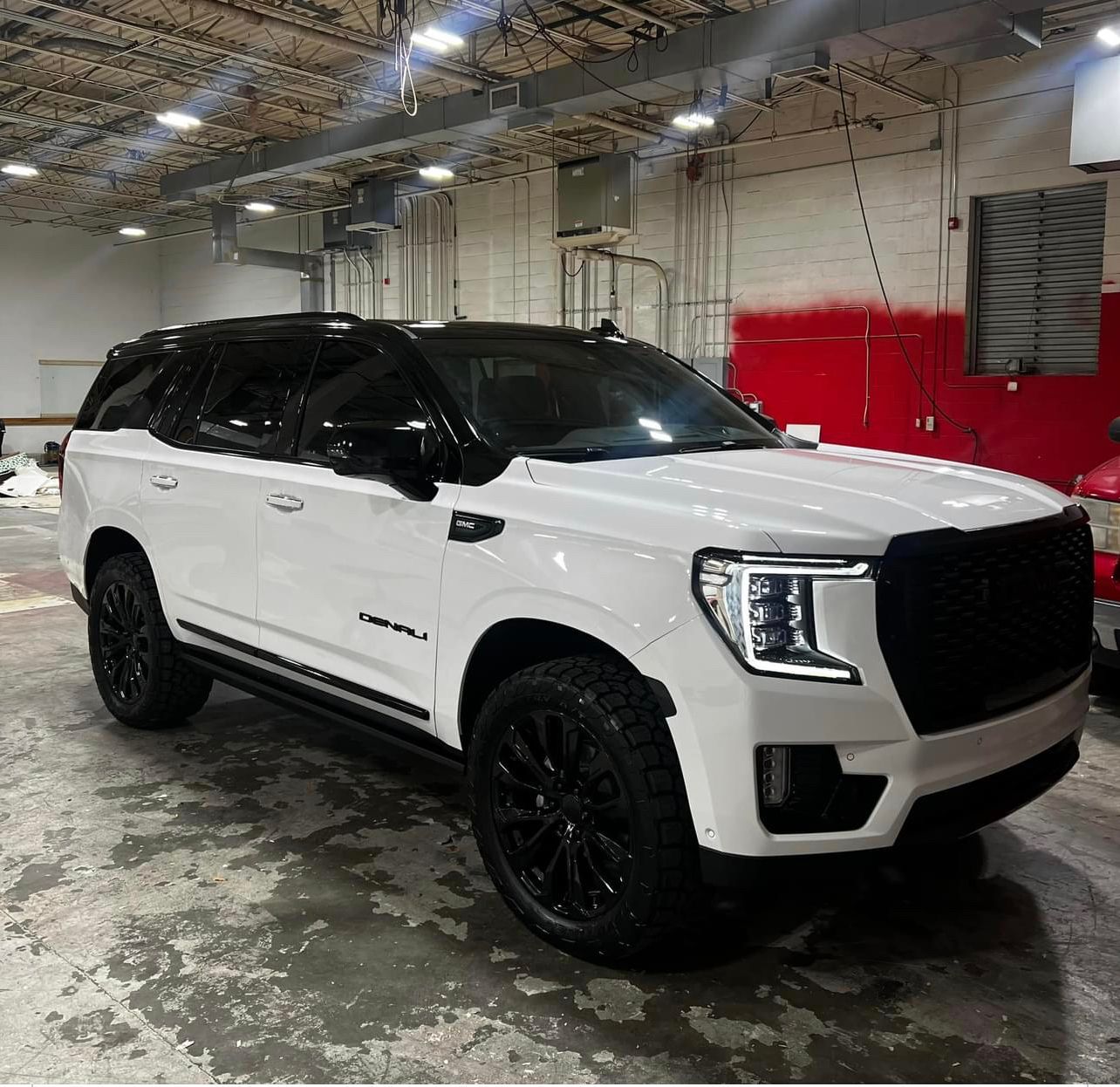 Dark window tint on a black vehicle