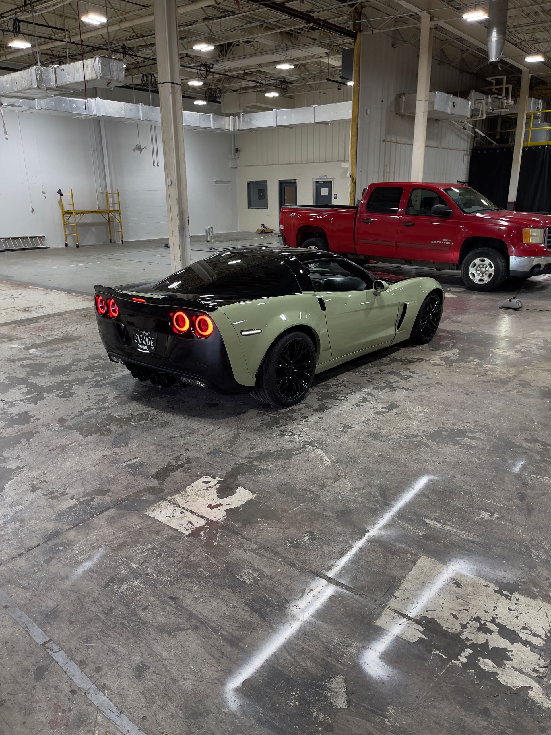 Completed satin sage Corvette transformation