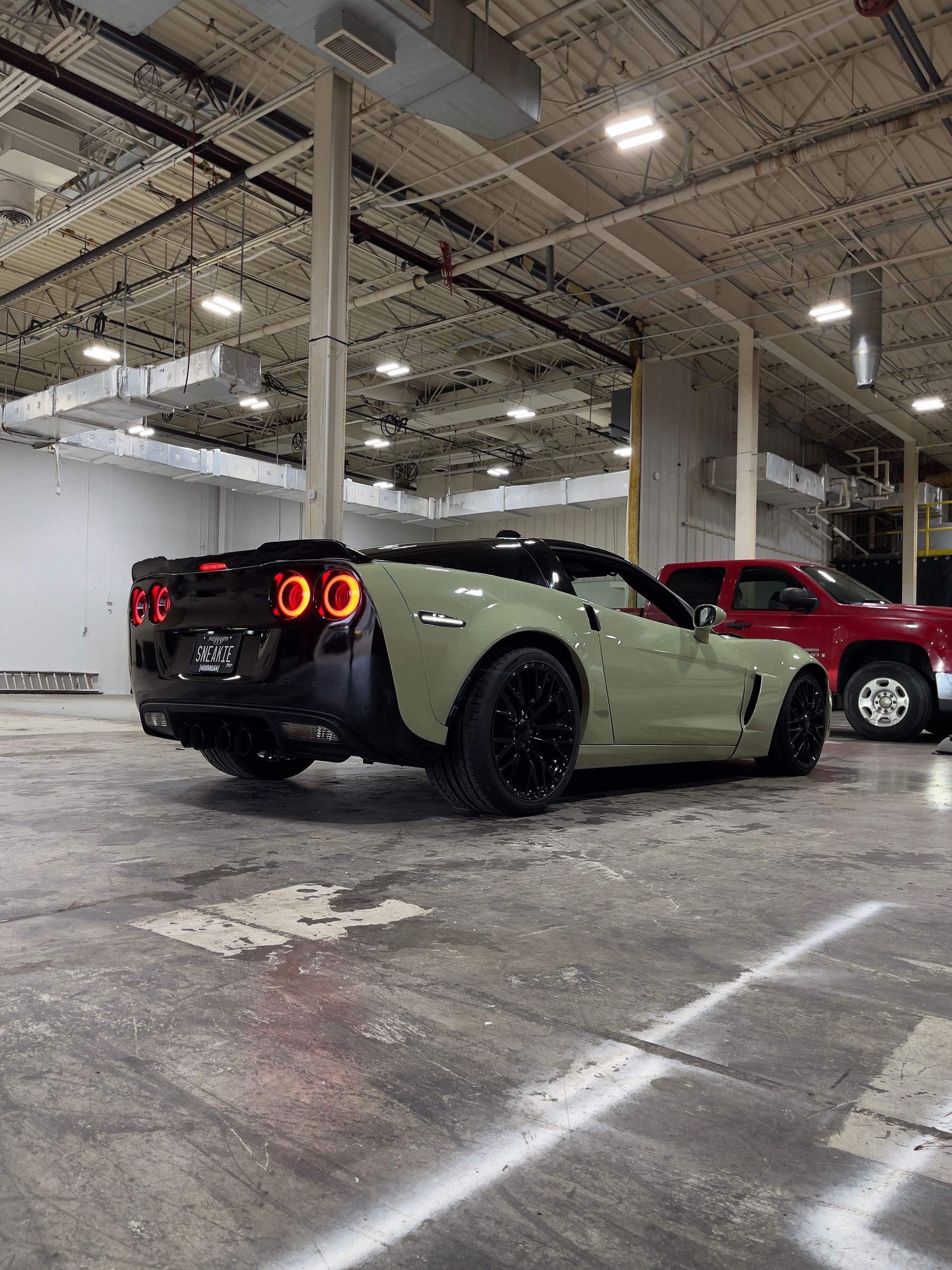 Side view of the Corvette vinyl wrap