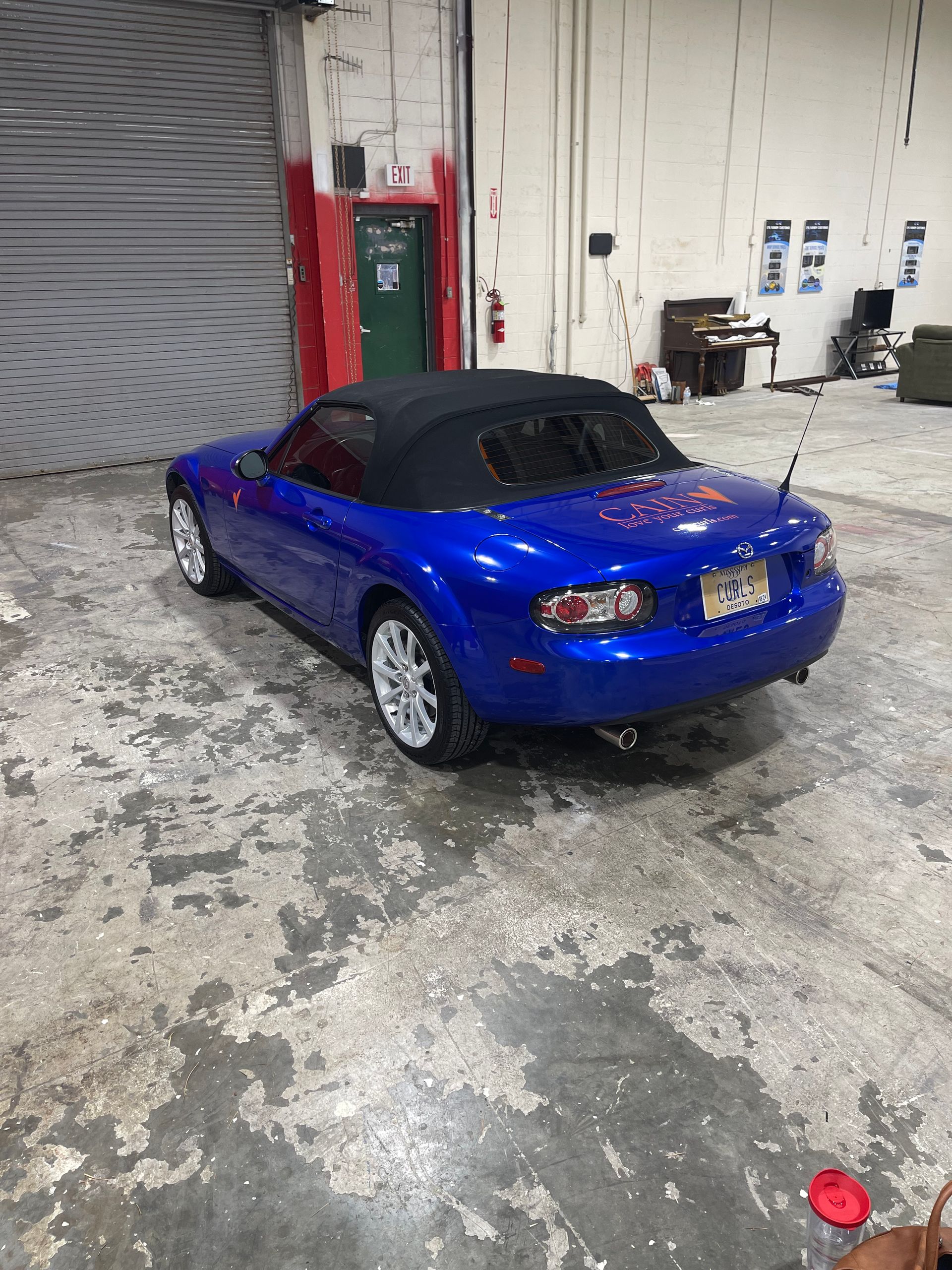 Blue vehicle with custom window tint