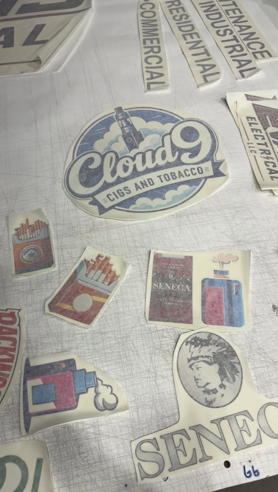 Custom Cloud 9 Cigs and Tobacco logo and printed graphics