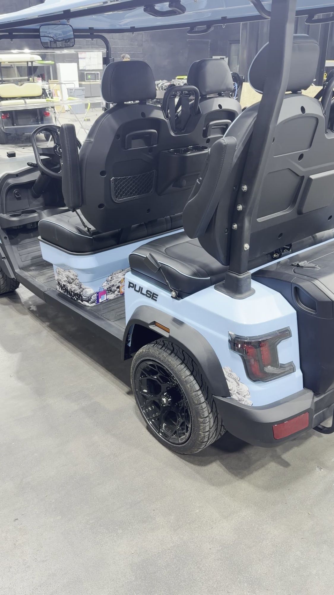 Rear graphics on the Cloud 9 golf cart