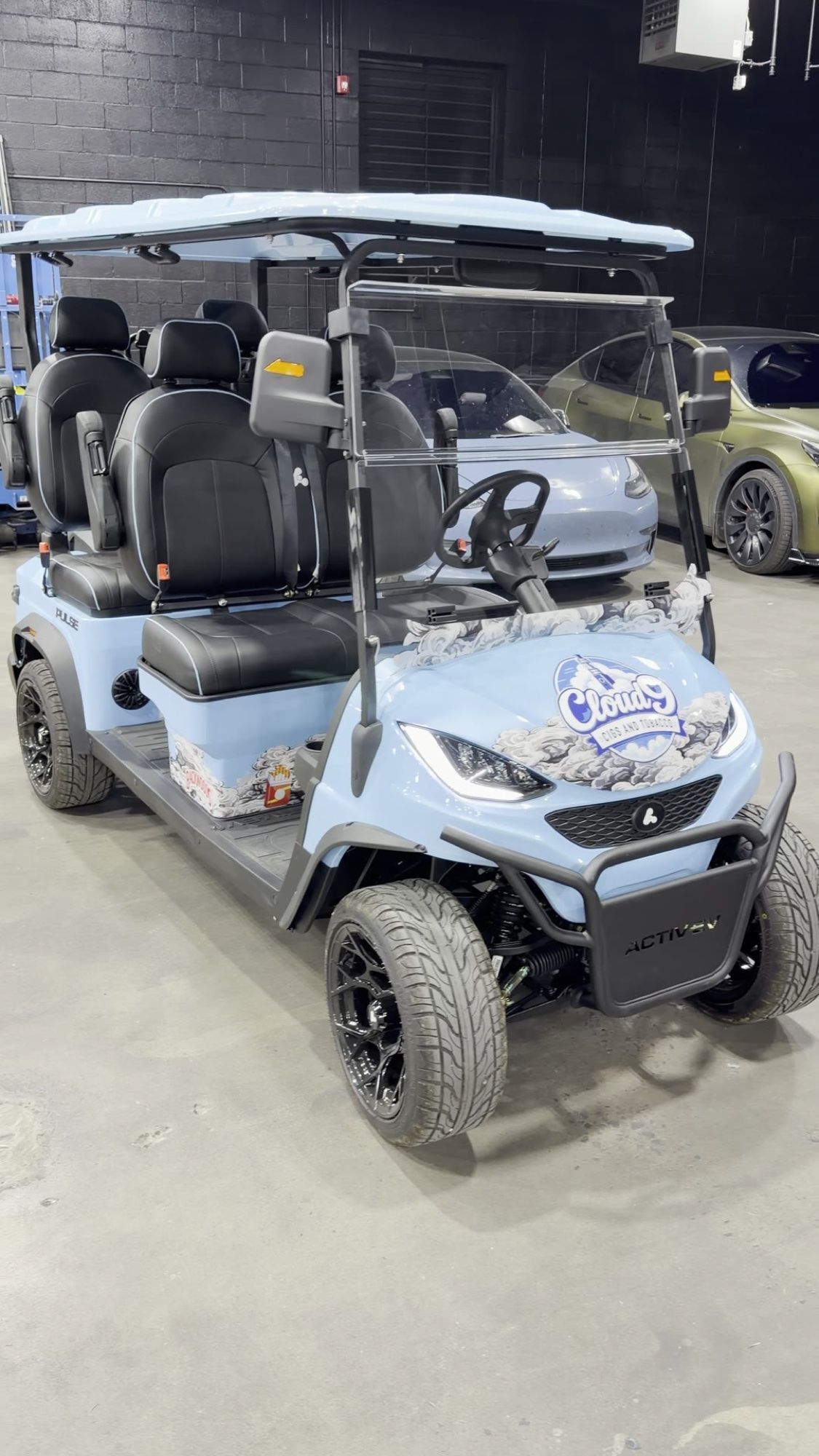 Cloud 9 Vape-Mobile golf cart with custom logo wrap by Eye Kandy Customs