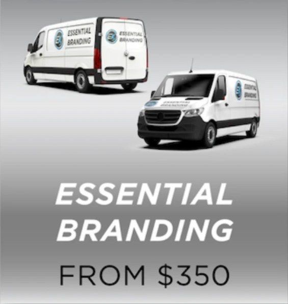 Van with essential branding decals, from $350