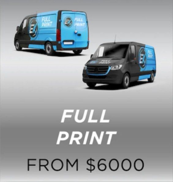 Van with a full print wrap, from $6000