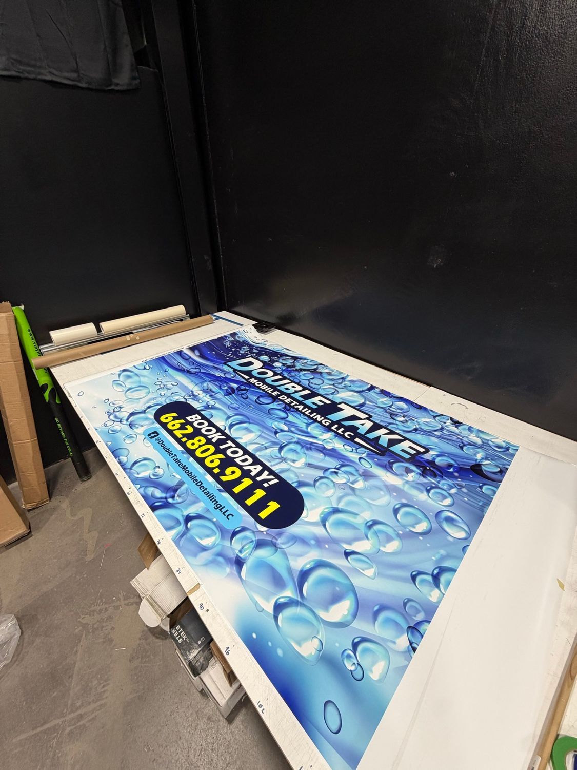 Printed Double Take wrap panels ready for install