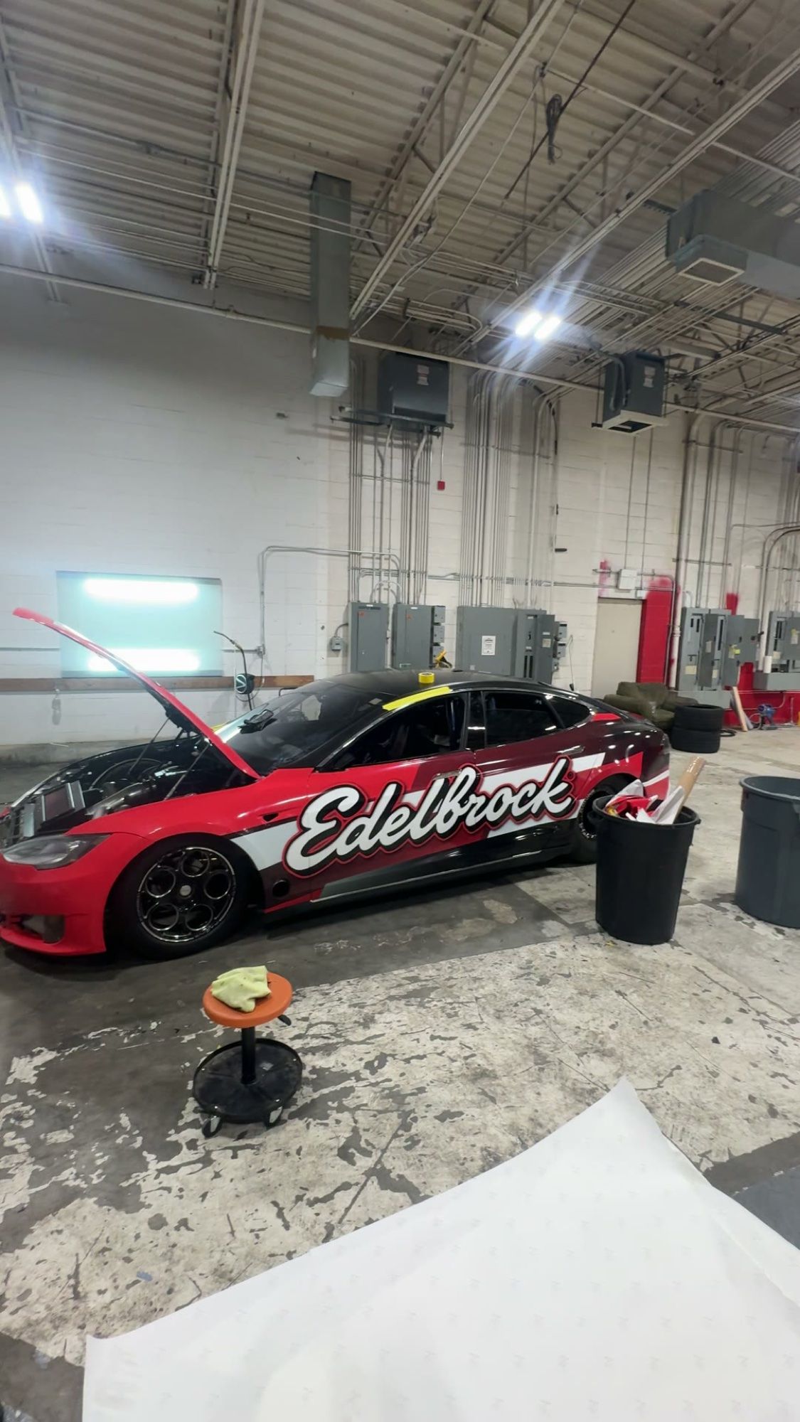 Installing the Edelbrock wrap on the Tesla Model S