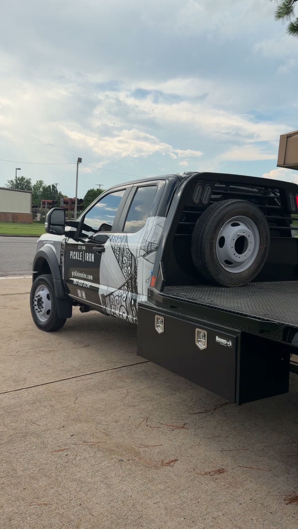 Pickle Iron flatbed truck wrap from the rear